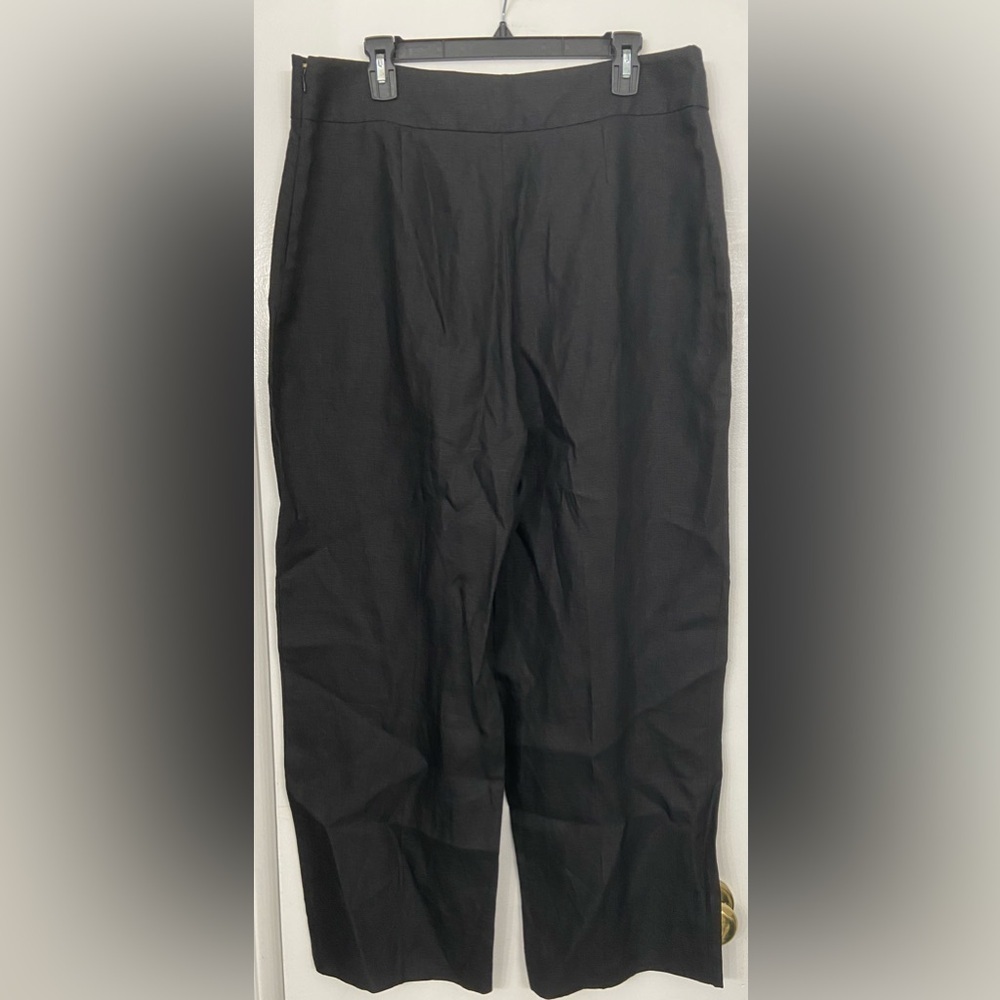 Sezane Jenson Linen Straight Leg Pants Black Size FR46/US 14 - Picture 3 of 8